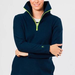 Dudley Stephens Navy and Neon Green Women's Top